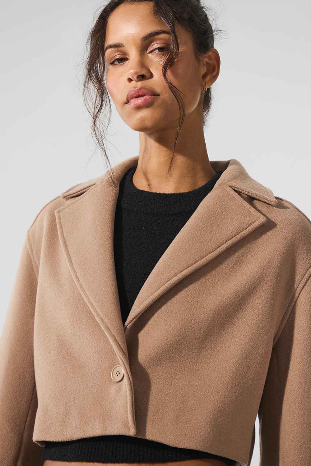 Alo Yoga Wool Cropped Metro Naisten Trenssi Toasted Almond | Suomi  5302-NYRSB
