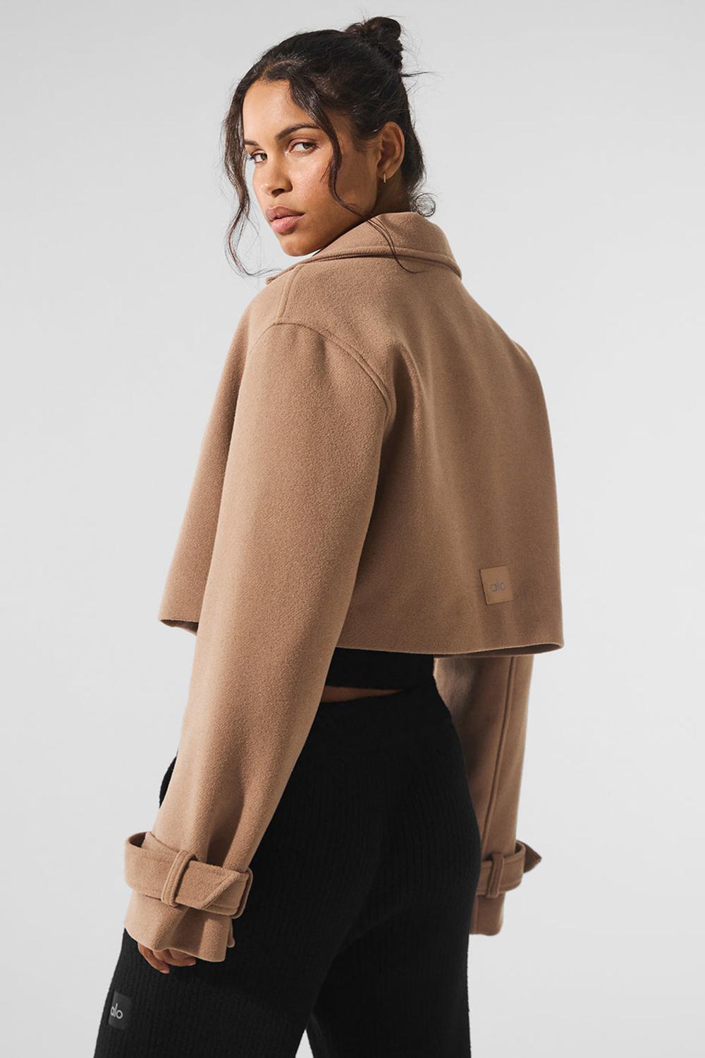 Alo Yoga Wool Cropped Metro Naisten Trenssi Toasted Almond | Suomi  5302-NYRSB
