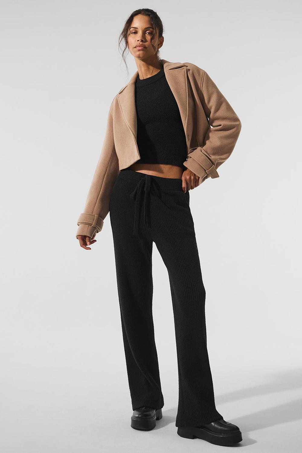 Alo Yoga Wool Cropped Metro Naisten Trenssi Toasted Almond | Suomi  5302-NYRSB