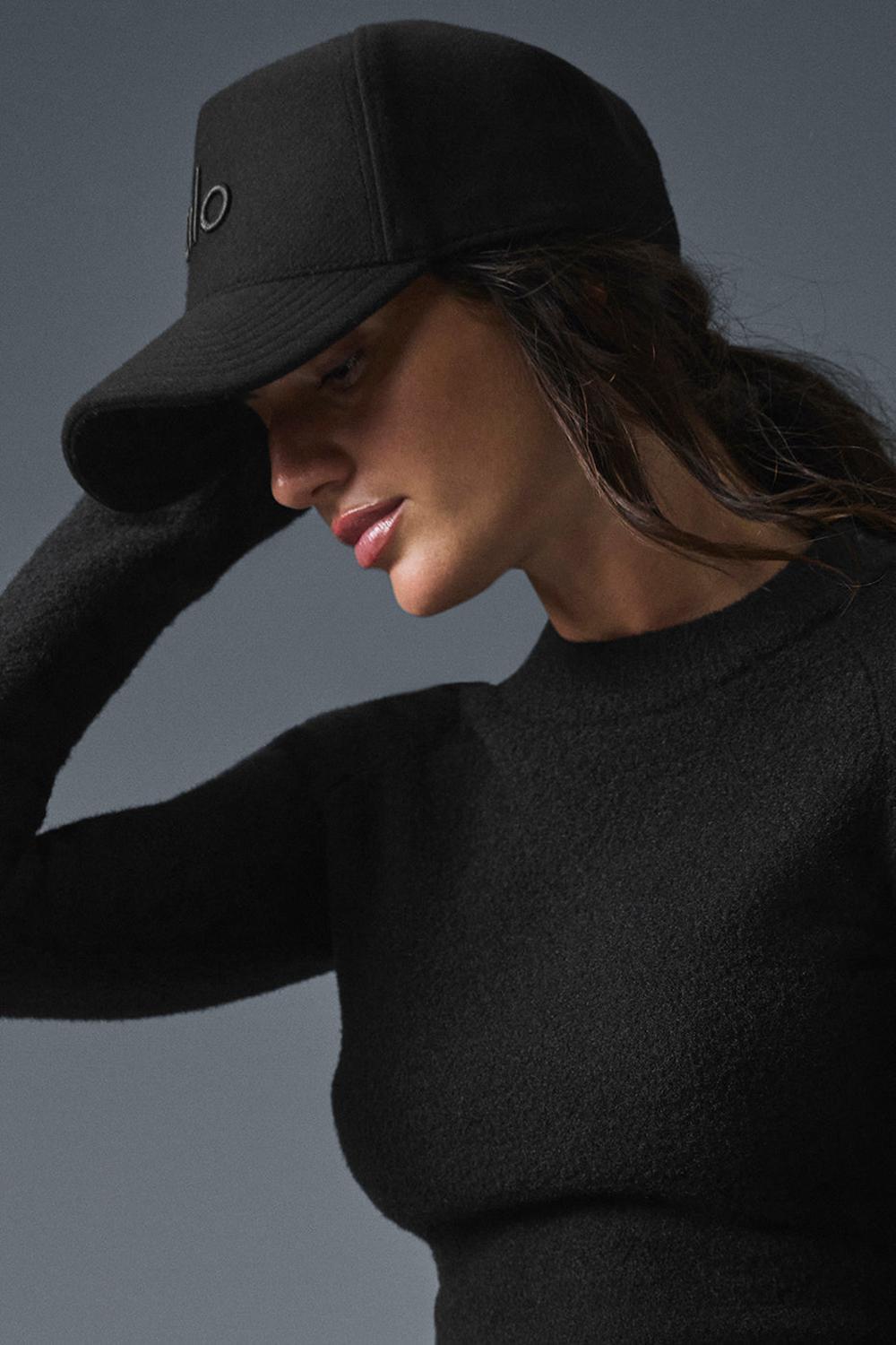 Alo Yoga Wool District Naisten Trucker Lippis Mustat | Suomi  8520-TLSHV