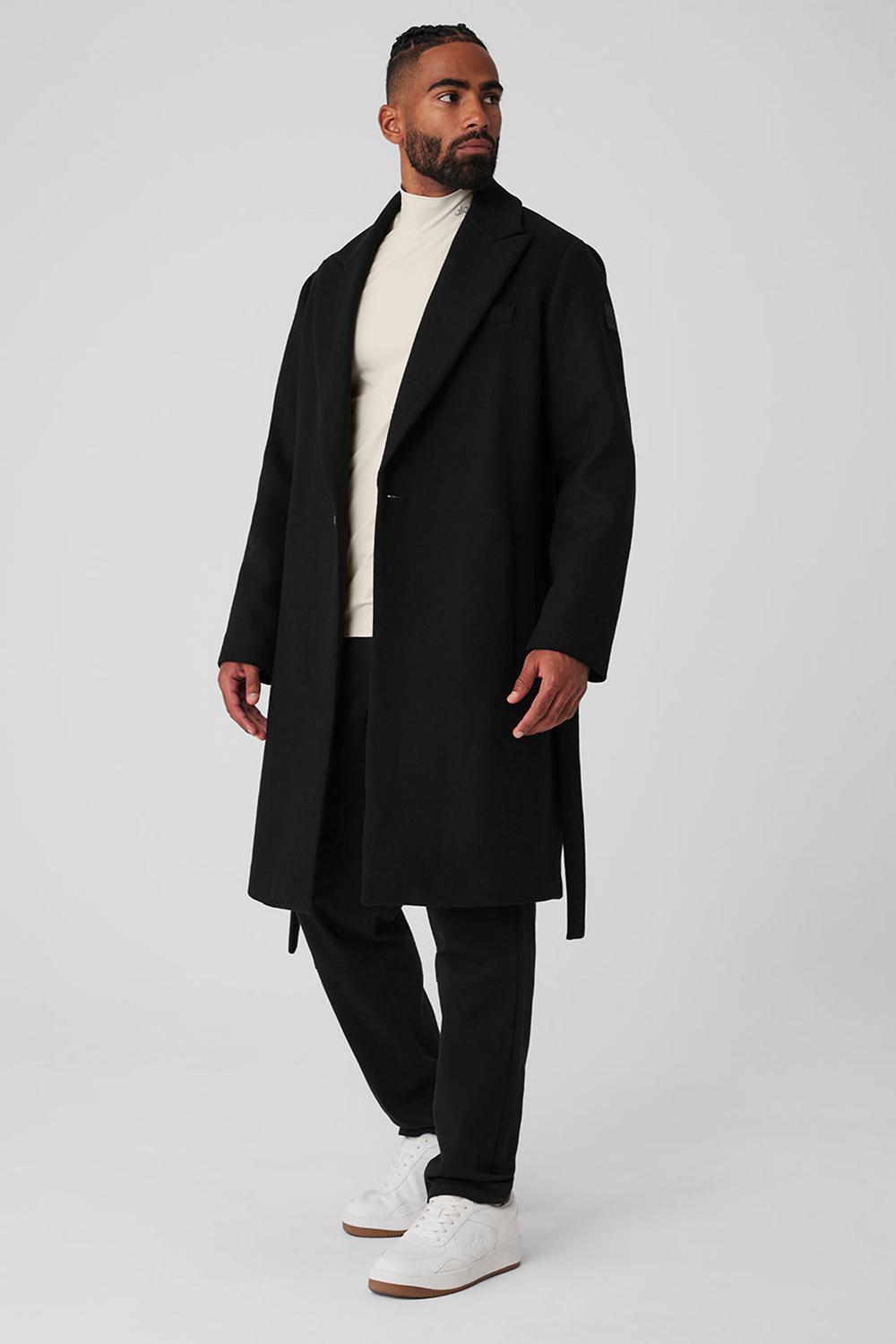 Alo Yoga Wool Gameday Miesten Overcoats Mustat | Suomi  1408-ZJMWC