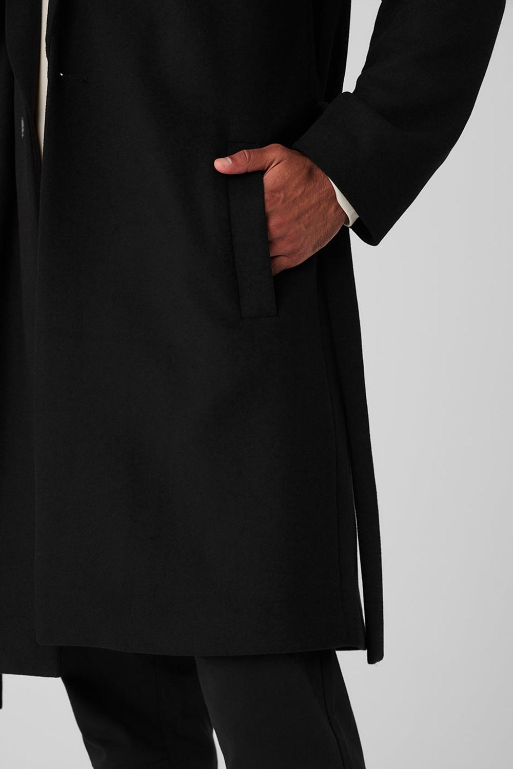 Alo Yoga Wool Gameday Miesten Overcoats Mustat | Suomi  1408-ZJMWC