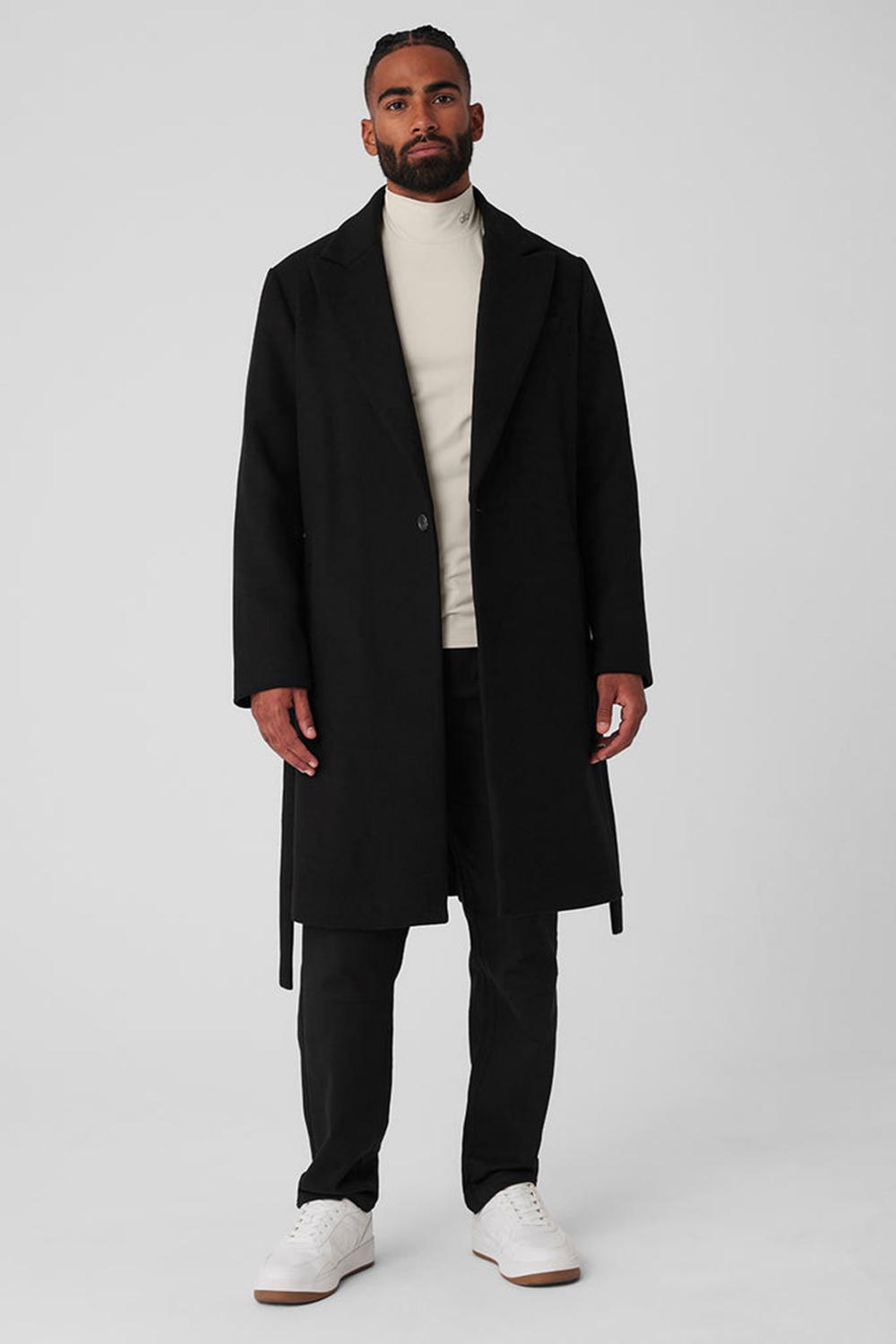 Alo Yoga Wool Gameday Miesten Overcoats Mustat | Suomi  1408-ZJMWC