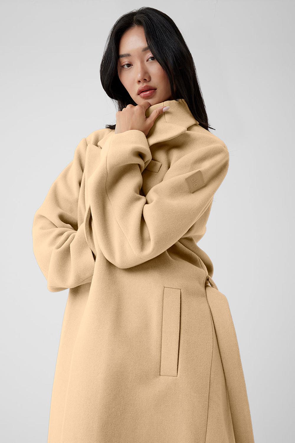 Alo Yoga Wool Gameday Naisten Overcoats Camel | Suomi  4618-ENKQT
